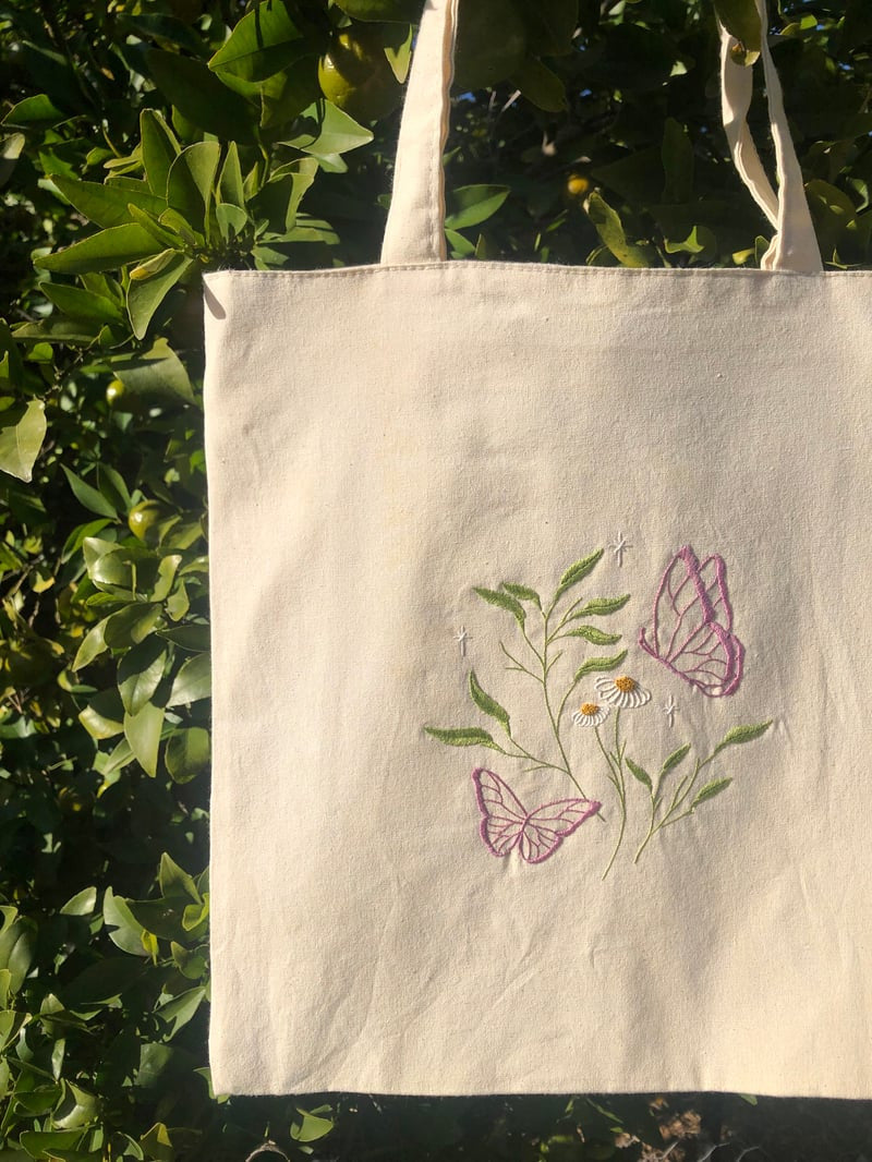 Butterflies & Flowers Tote Bag