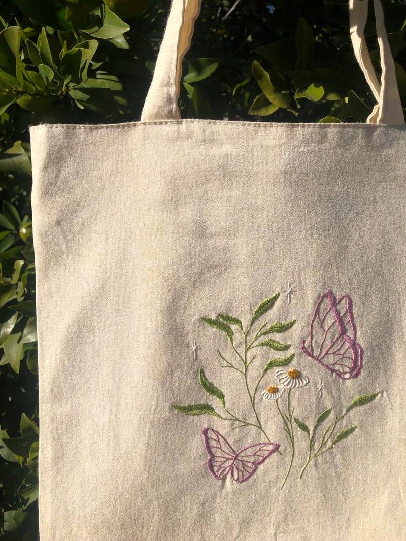 Butterflies & Flowers Tote Bag