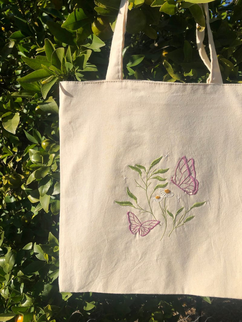 Butterflies & Flowers Tote Bag