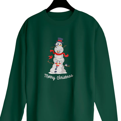 3 Snowman Mery Christmas - Embroidered Sweatshirt, T-shirt, Hoodie