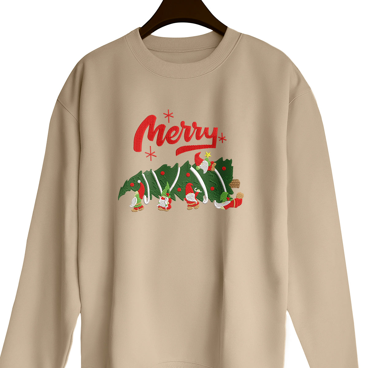 Christmas Tree Dwarf God Merry Christmas - Embroidered Sweatshirt, T-shirt, Hoodie