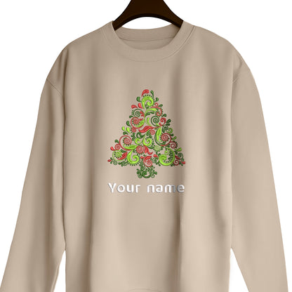 Custom Name Christmas Tree - Embroidered Sweatshirt, T-shirt, Hoodie 2