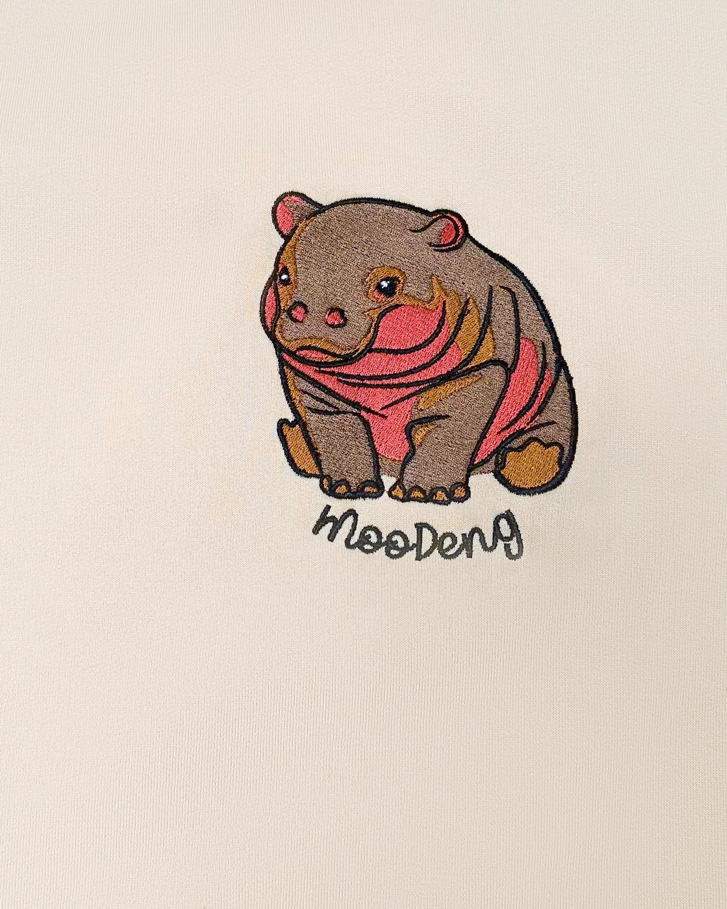 Custom Name Moodeng Meme Hippo Trending Pet- Embroidered Sweatshirt, T-shirt, Hoodie