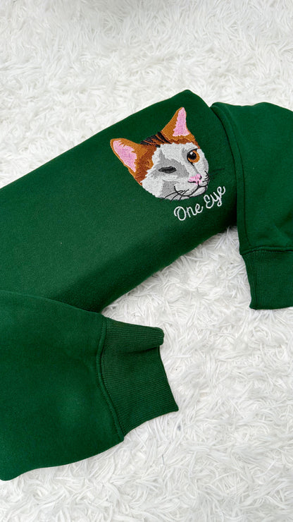 Custom Name Photo Your Cat, Your Pet, Pet Lover - Embroidered Sweatshirt, T-shirt, Hoodie