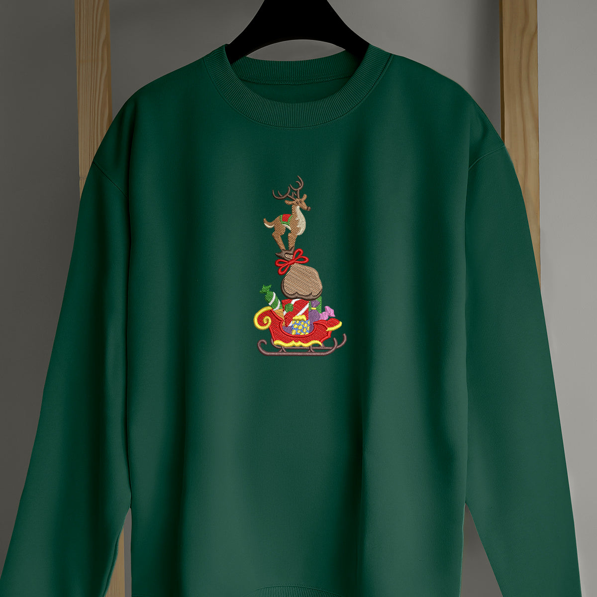 Deer Mery Christmas - Embroidered Sweatshirt, T-shirt, Hoodie