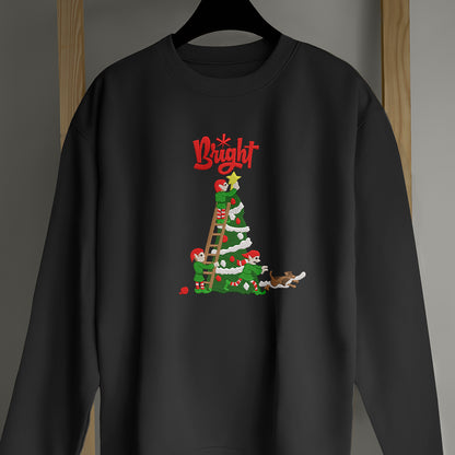 ELF Is Decorating Merry Christmas - Embroidered Sweatshirt, T-shirt, Hoodie