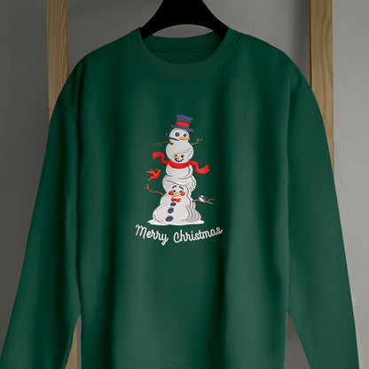 3 Snowman Mery Christmas - Embroidered Sweatshirt, T-shirt, Hoodie