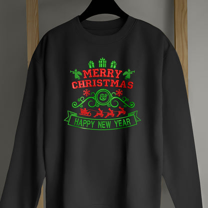 Mery Christmas Typo - Embroidered Sweatshirt, T-shirt, Hoodie