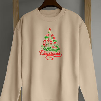 Christmas Tree Mery Christmas - Embroidered Sweatshirt, T-shirt, Hoodie