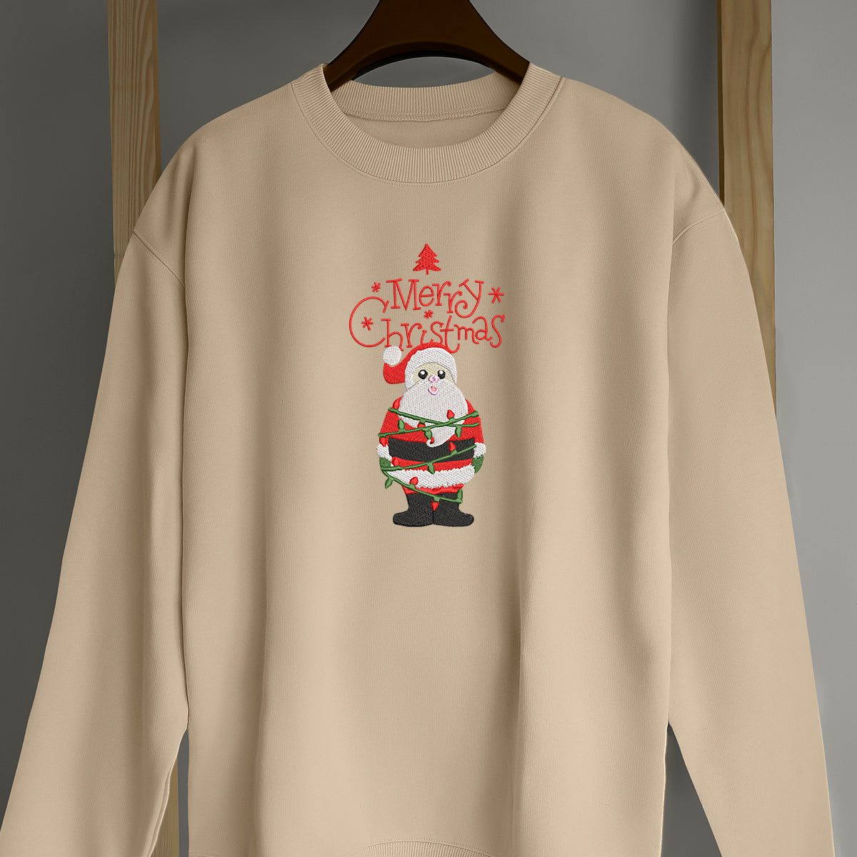 Santa Mery Christmas - Embroidered Sweatshirt, T-shirt, Hoodie