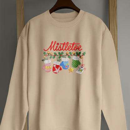 Mistletoe Merry Christmas - Embroidered Sweatshirt, T-shirt, Hoodie