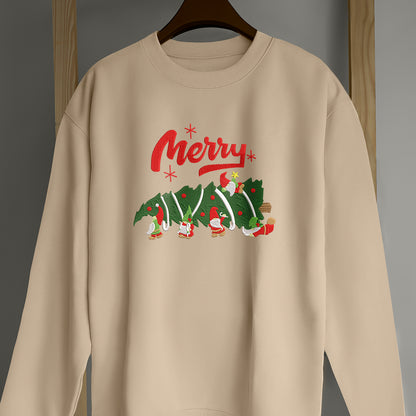 Christmas Tree Dwarf God Merry Christmas - Embroidered Sweatshirt, T-shirt, Hoodie