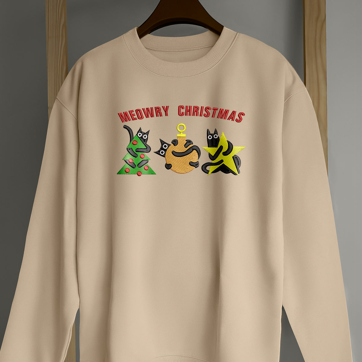 Mewry Christmas 2 Mery Christmas - Embroidered Sweatshirt, T-shirt, Hoodie