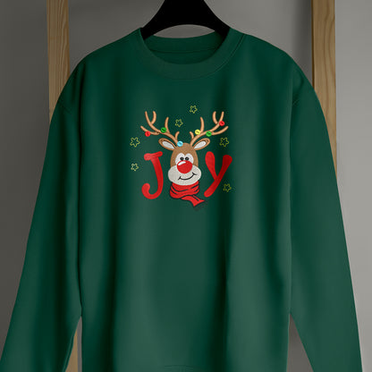 Deer Joy Merry Christmas - Embroidered Sweatshirt, T-shirt, Hoodie