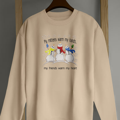 My Friend Warm My Heart Mery Christmas - Embroidered Sweatshirt, T-shirt, Hoodie