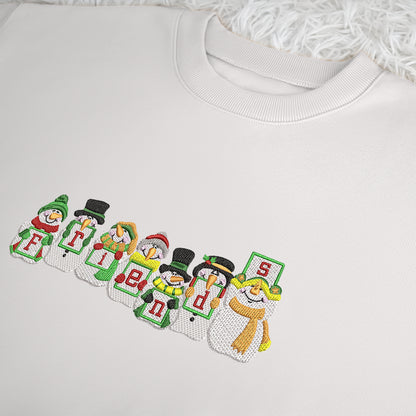 Snowmen Friend Noel Merry Christmas - Embroidered Sweatshirt, T-shirt, Hoodie 2