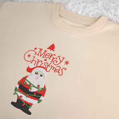 Santa Mery Christmas - Embroidered Sweatshirt, T-shirt, Hoodie