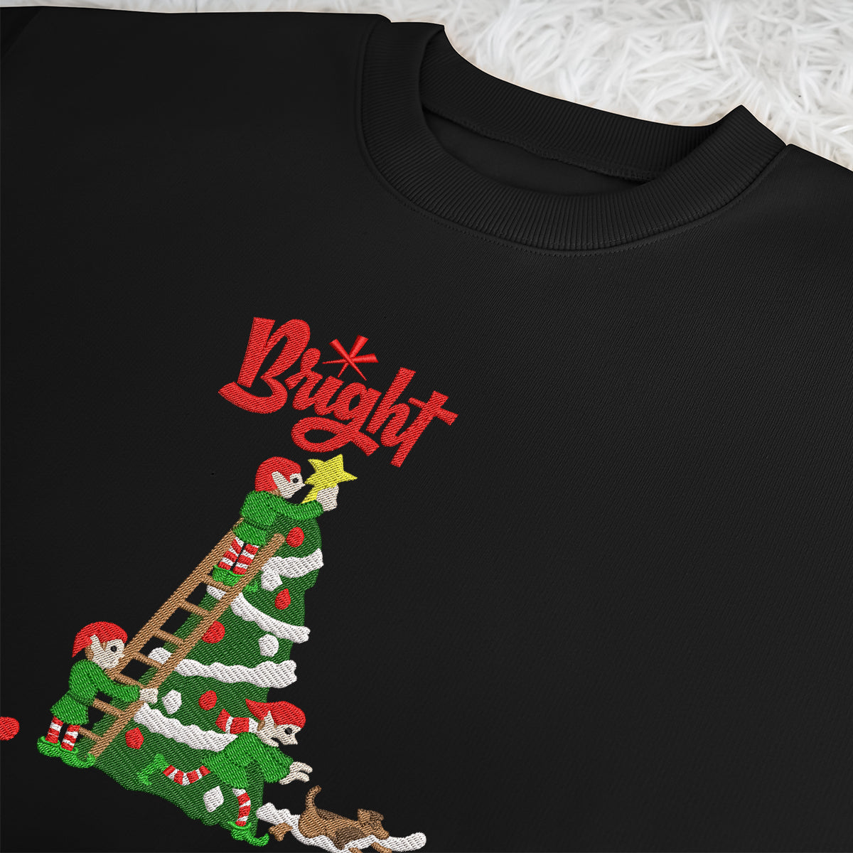 ELF Is Decorating Merry Christmas - Embroidered Sweatshirt, T-shirt, Hoodie