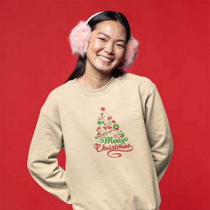 Christmas Tree Mery Christmas - Embroidered Sweatshirt, T-shirt, Hoodie