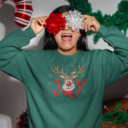 Deer Joy Merry Christmas - Embroidered Sweatshirt, T-shirt, Hoodie