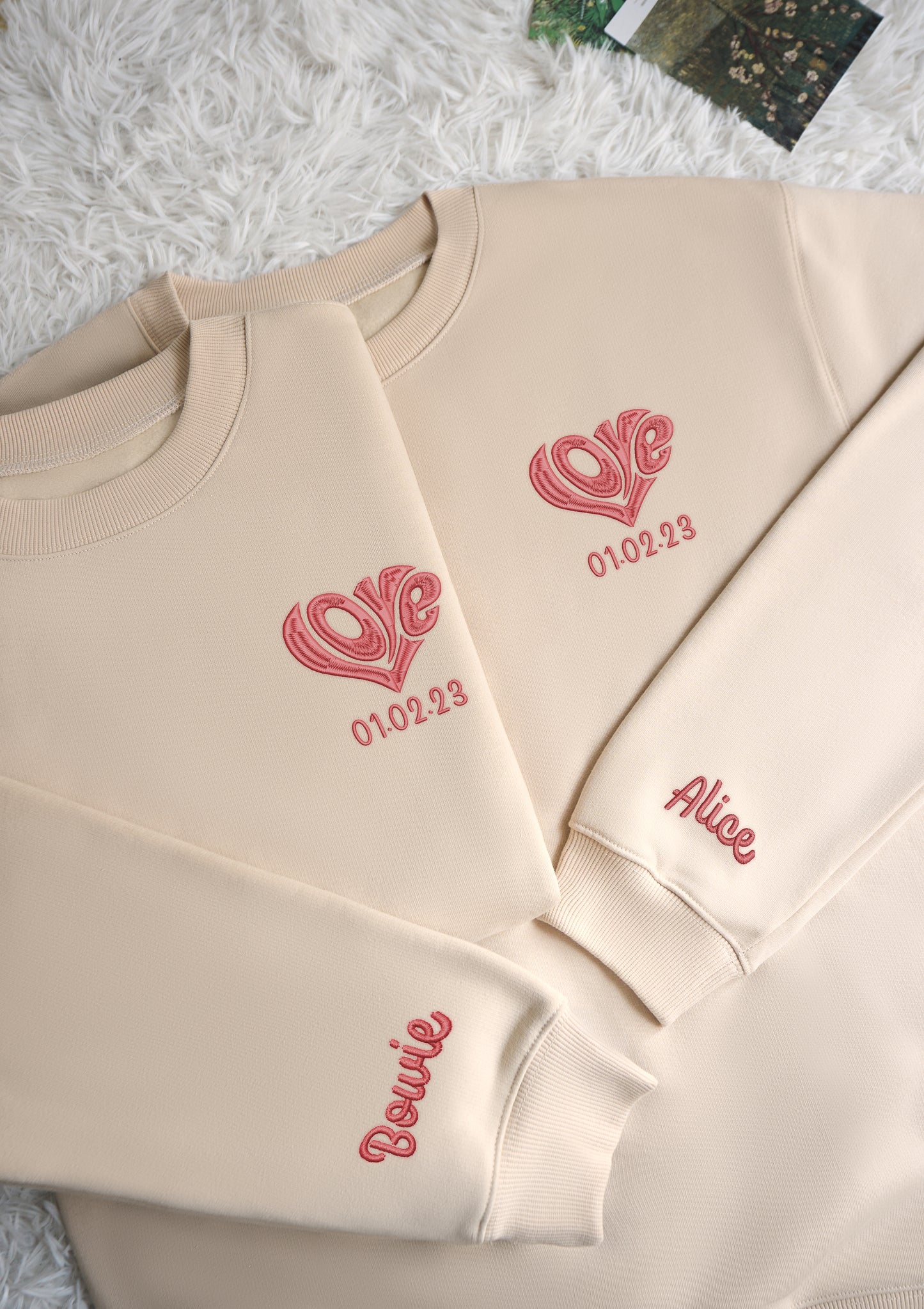 Custom Icon Couple Heart Matching Shirt - Embroidered Sweatshirt, T-shirt, Hoodie