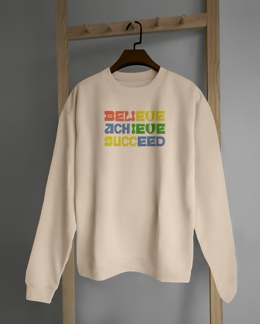 Quote Belive Succeed - Embroidered Sweatshirt, T-shirt, Hoodie