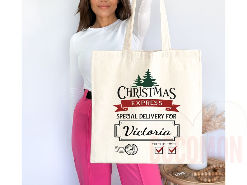 Custom Christmas Bag Tote Christmas Eve Gift Custom Stocking Sack Santa Sack Santa Delivery Sack Christmas gift bag for kids Santa Claus bag