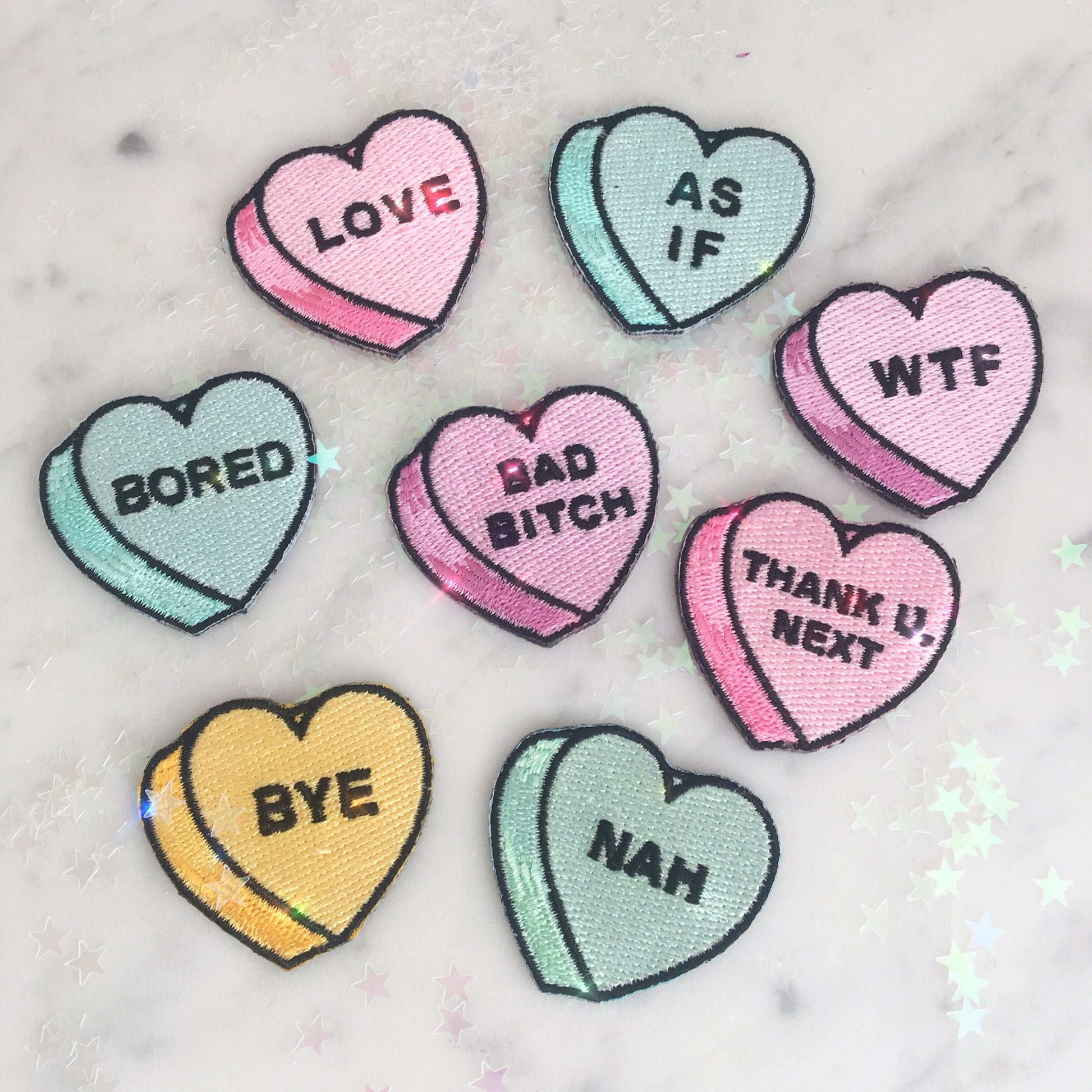 Baseball Hat - Conversation Hearts - As If Love Bad Bitch - Bye - Nah - Bored - WTF - Dad Hat Cap -Choose Color VSCO Valentine's Day Gift