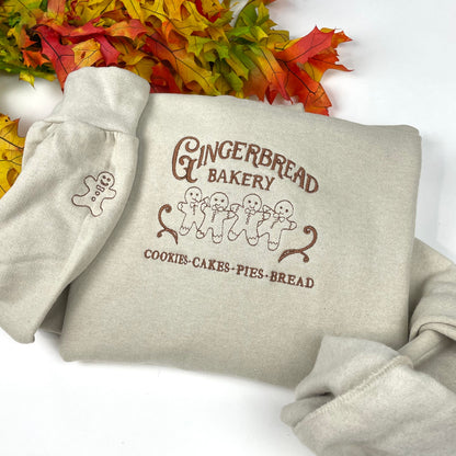 Gingerbread Sweatshirt - Embroidered Christmas Crewneck