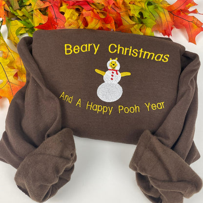 Christmas Sweatshirt Embroidered -  Sweatshirts- Embroidered Sweatshirts - Christmas- Winnie The Pooh