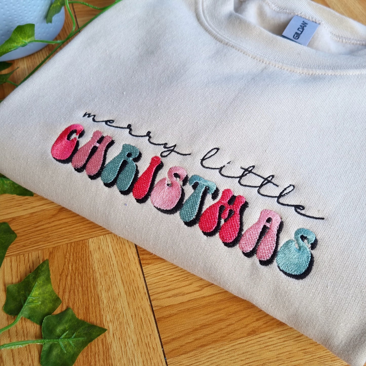 Merry Little Christmas Embroidered Sweatshirt, Christmas Crewneck, Christmas Jumper, Christmas Hoodie, Christmas Tshirt, Retro Christmas