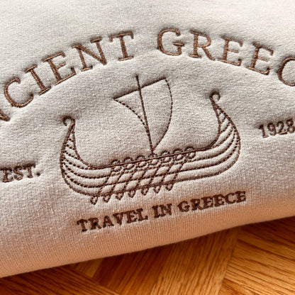 Ancient Greece Embroidered Sweatshirt, Vintage City Crewneck, Greece Crewneck, Vintage Sweater, Oversize Sweatshirt, Vintage Hoodie, Unisex