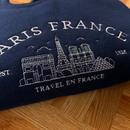 Paris Vintage Sweatshirt, Embroidered Crewneck, Vintage Oversized Sweatshirt, Vintage Sweatshirt, Eiffel Tower Crewneck, Paris Crewneck