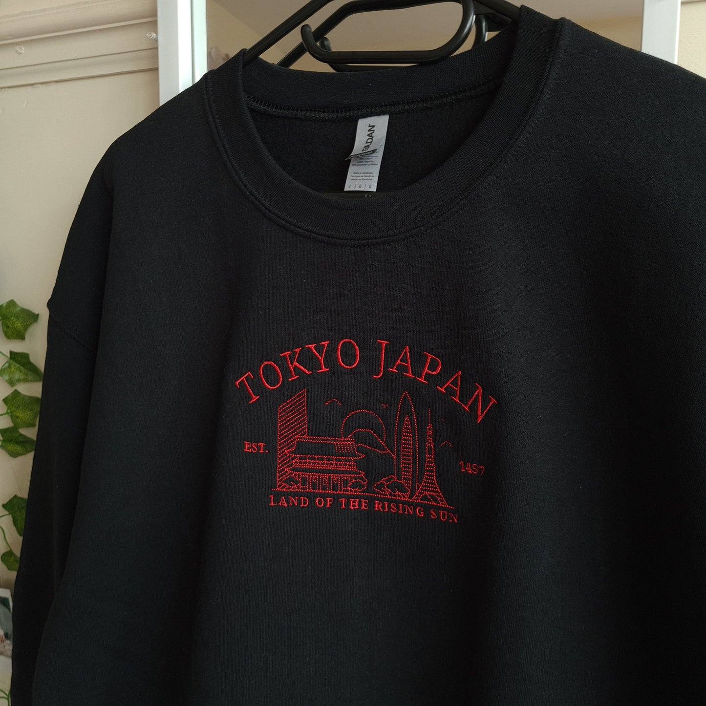 Tokyo Japan Embroidered Sweatshirt, Vintage Crewneck, College Sweatshirt, Oversize Japanese Crewneck, Unisex