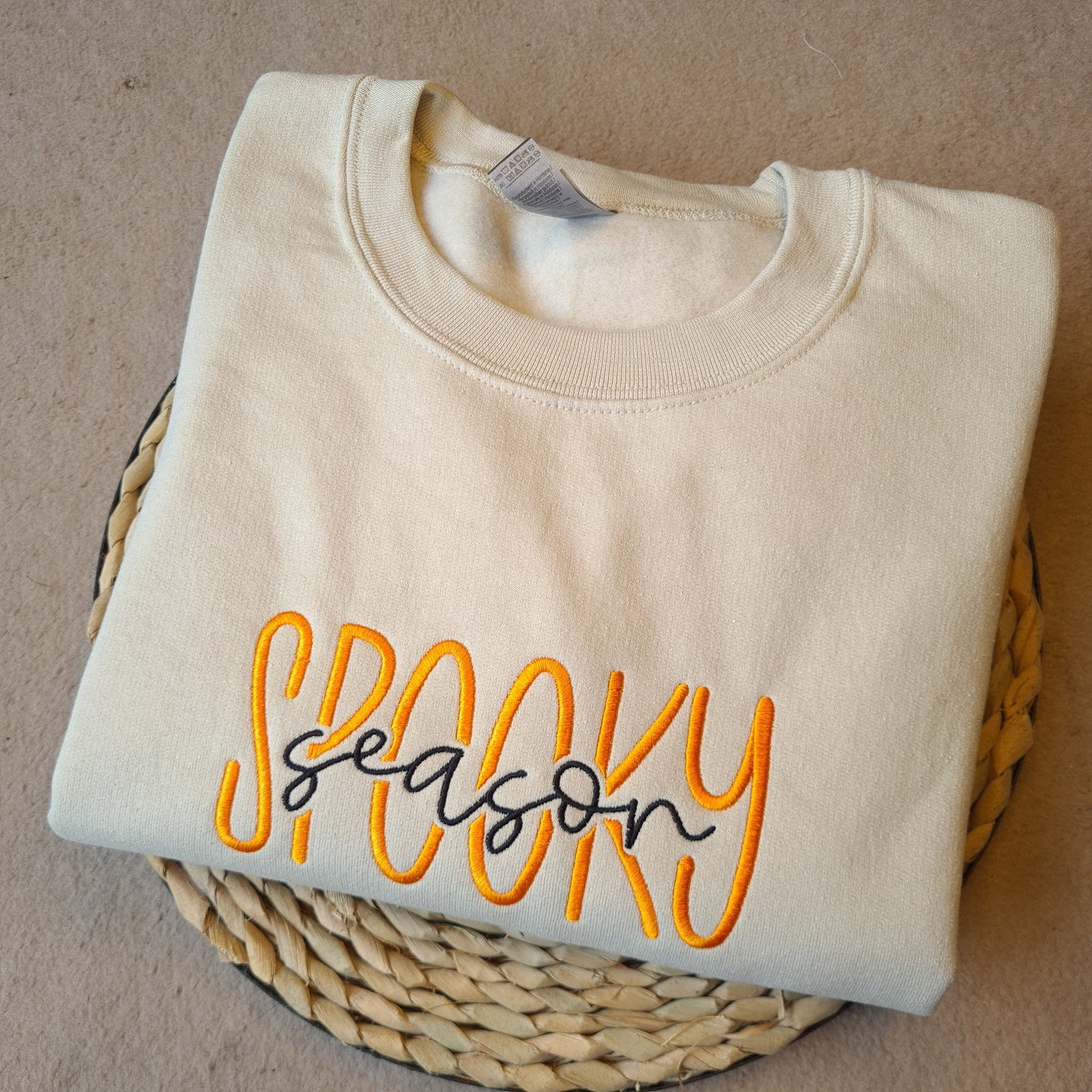 Spooky Season Embroidered Sweatshirt, Halloween Sweatshirt, Trendy Autumn Sweatshirt, Fall Crewneck, Halloween Embroidery, Gift for her