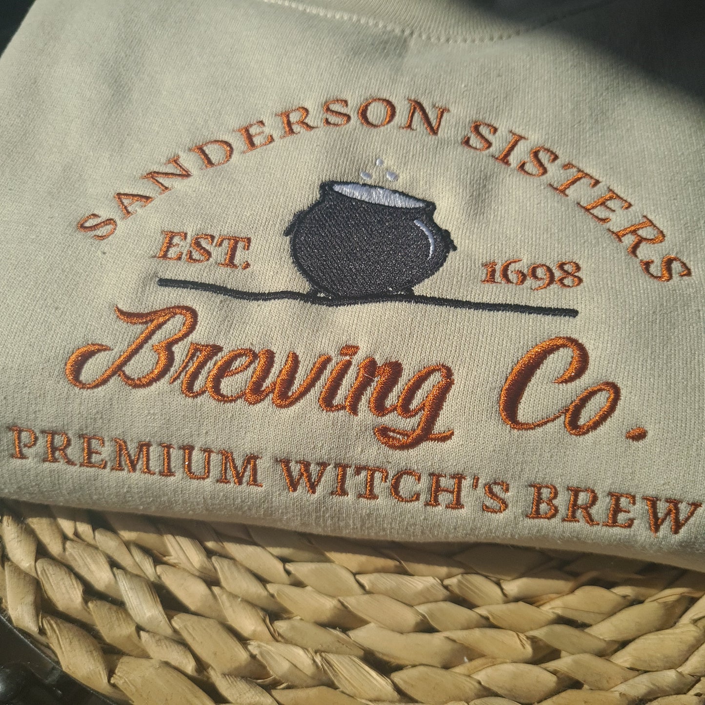 Sanderson Sister Embroidered Sweatshirt, Brewing Co Halloween Crewneck, Vintage Halloween Sweatshirt, Witch Embroidered Jumper, Unisex