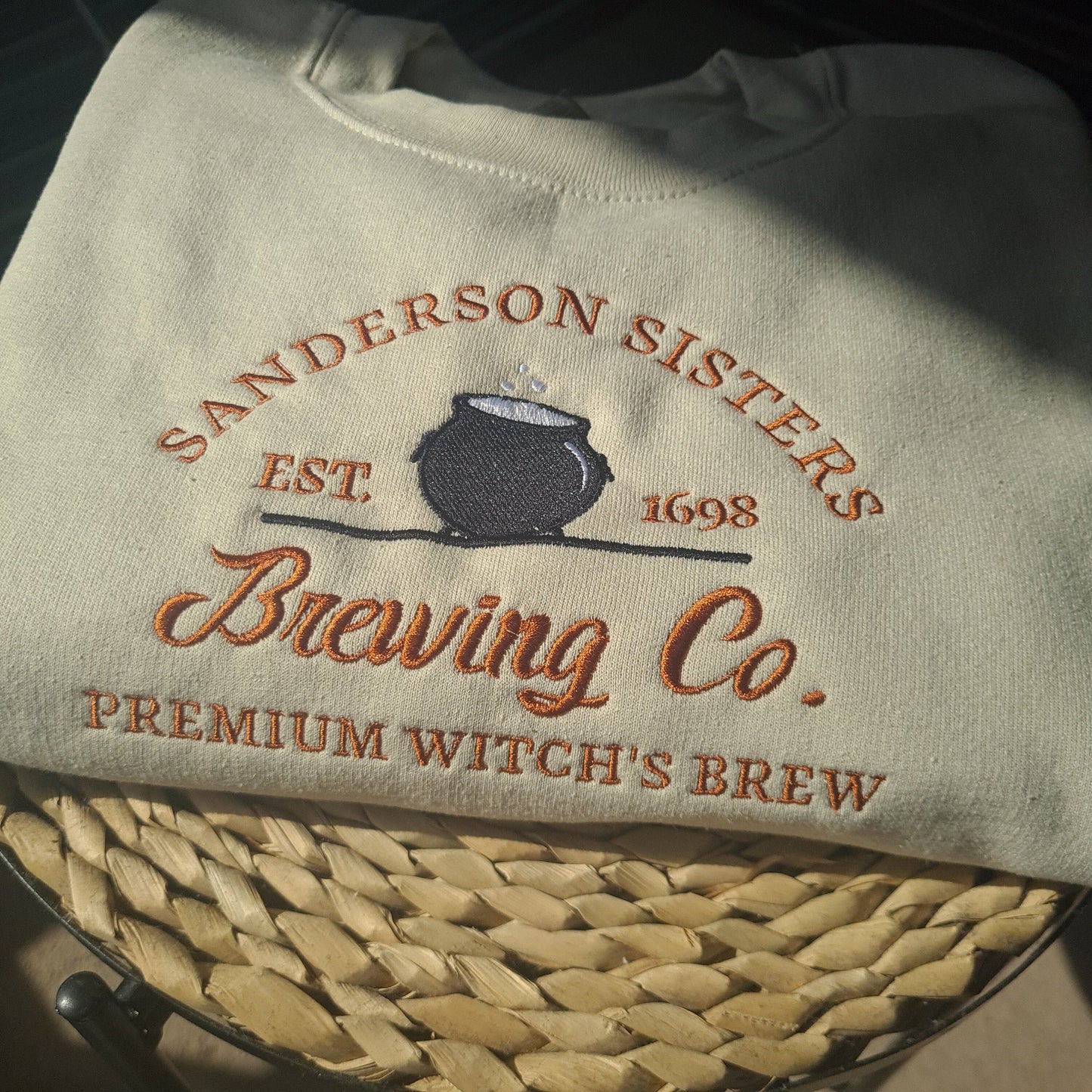 Sanderson Sister Embroidered Sweatshirt, Brewing Co Halloween Crewneck, Vintage Halloween Sweatshirt, Witch Embroidered Jumper, Unisex