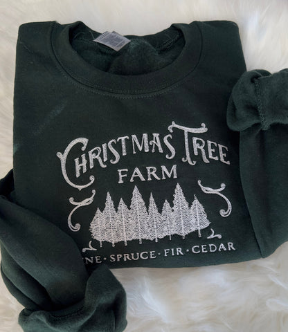 Christmas Tree Farm embroidered sweatshirt