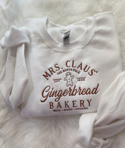 Gingerbread bakery embroidered Christmas sweatshirt