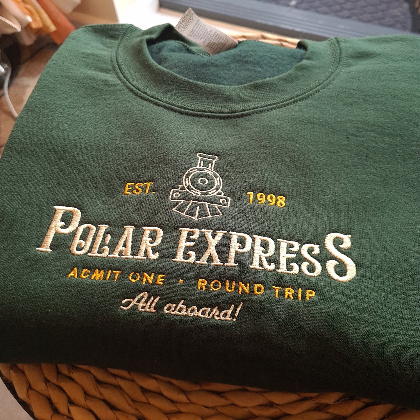 Polar Express Christmas Embroidered Sweatshirt, Christmas embroidery Sweatshirt, Polar Express Crewneck, Vintage Christmas Crewneck