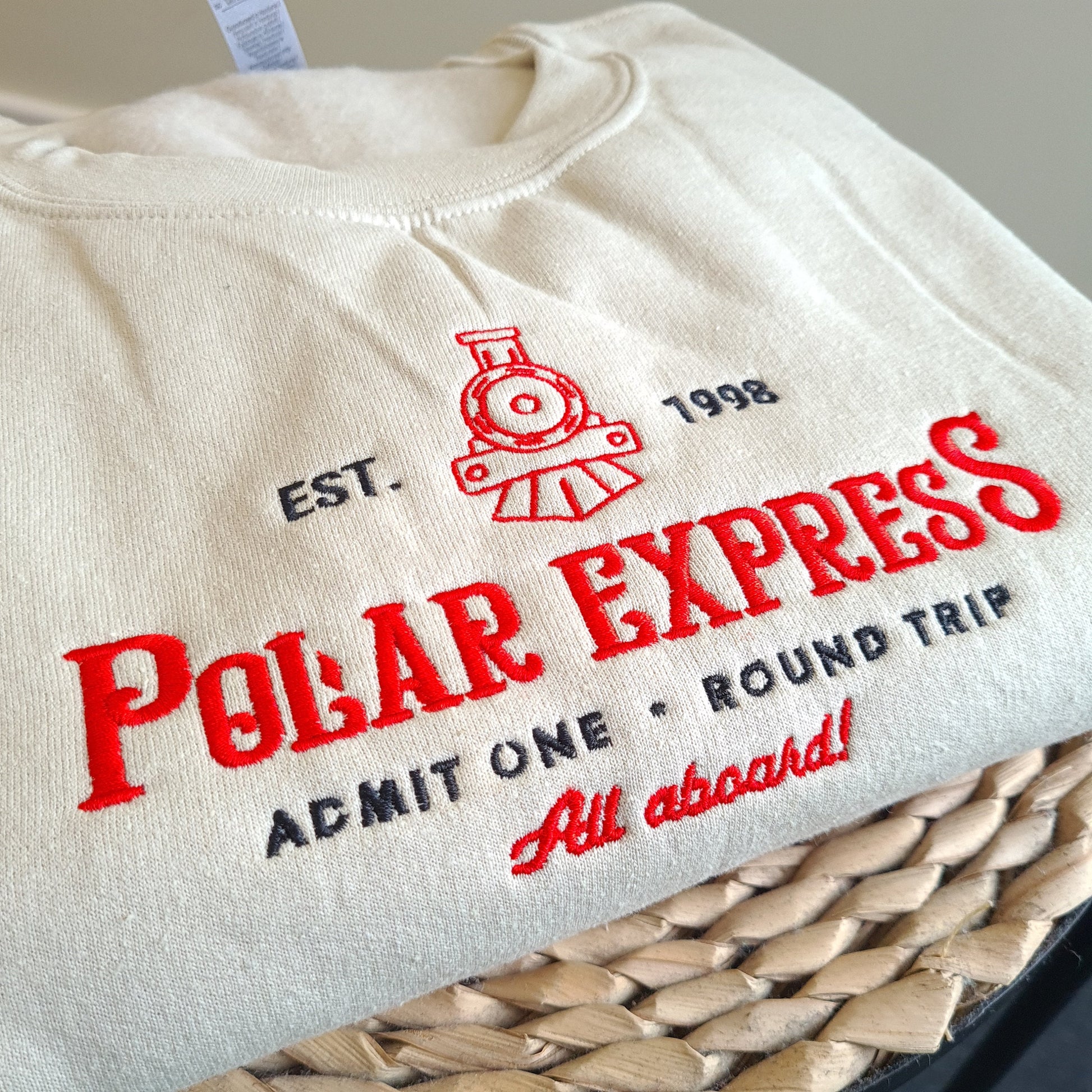 Polar Express Christmas Embroidered Sweatshirt, Christmas Jumper, Polar Express Sweatshirt, Vintage Crewneck, Embroidered Sweatshirt