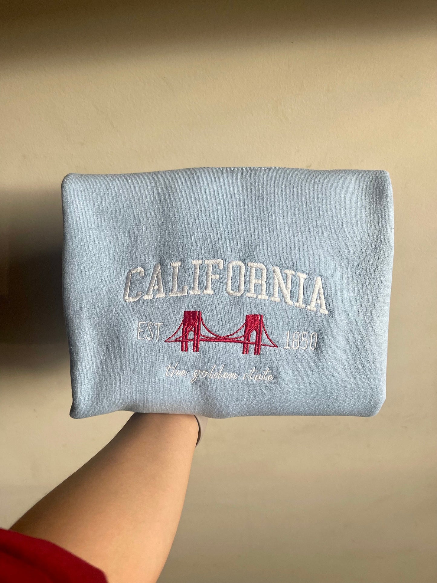 EMBROIDERED CALIFORNIA SWEATSHIRT California Crewneck Embroidered Crewneck California Gift for Friends Souviner Sweatshirt National Park