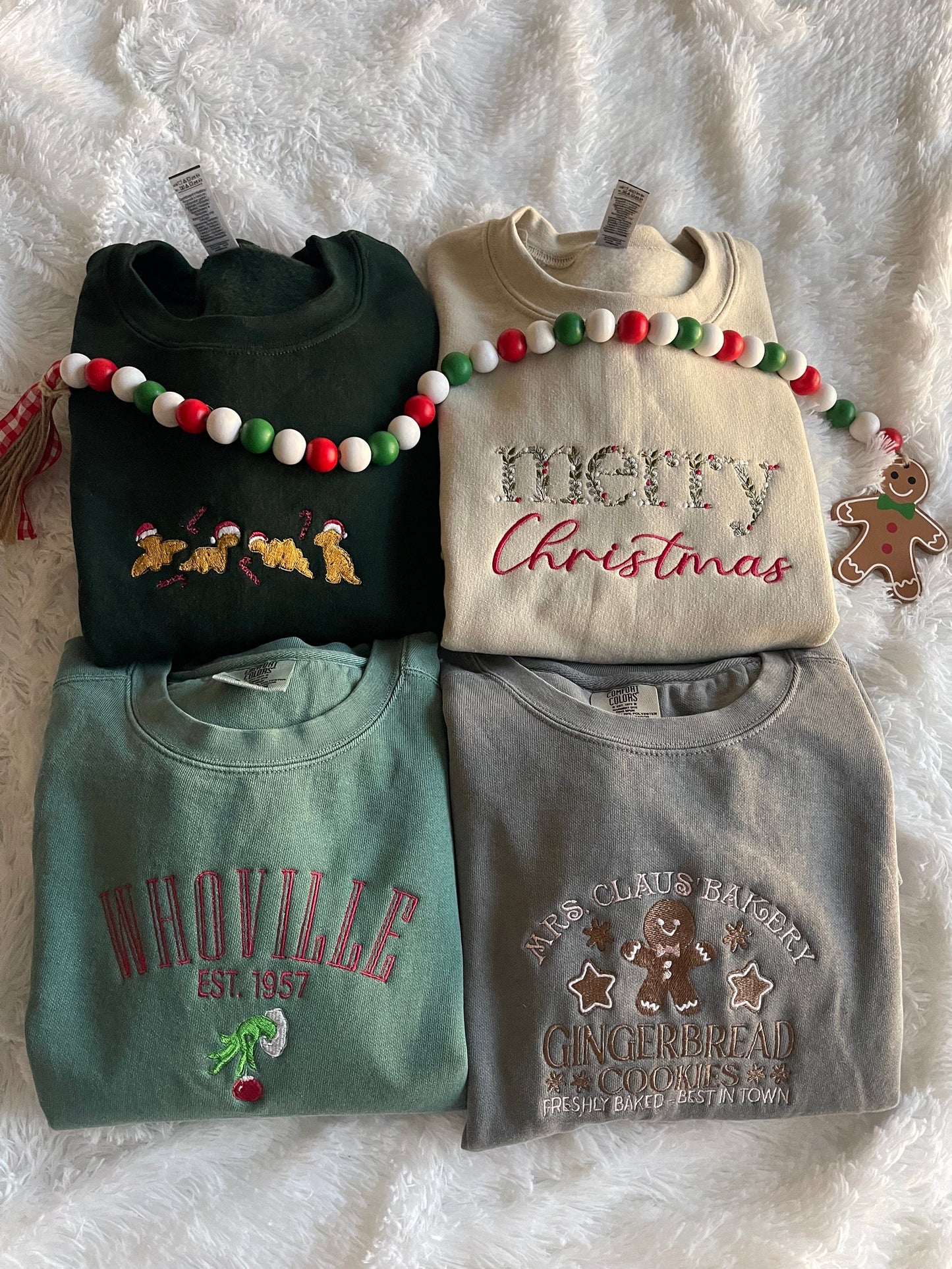 CHRISTMAS EMBROIDERED SWEATSHIRT Gingerbread Bakery Sweatshirt Christmas Gifts Gifts for Her Embroidered Gift Embroidered Christmas Gift