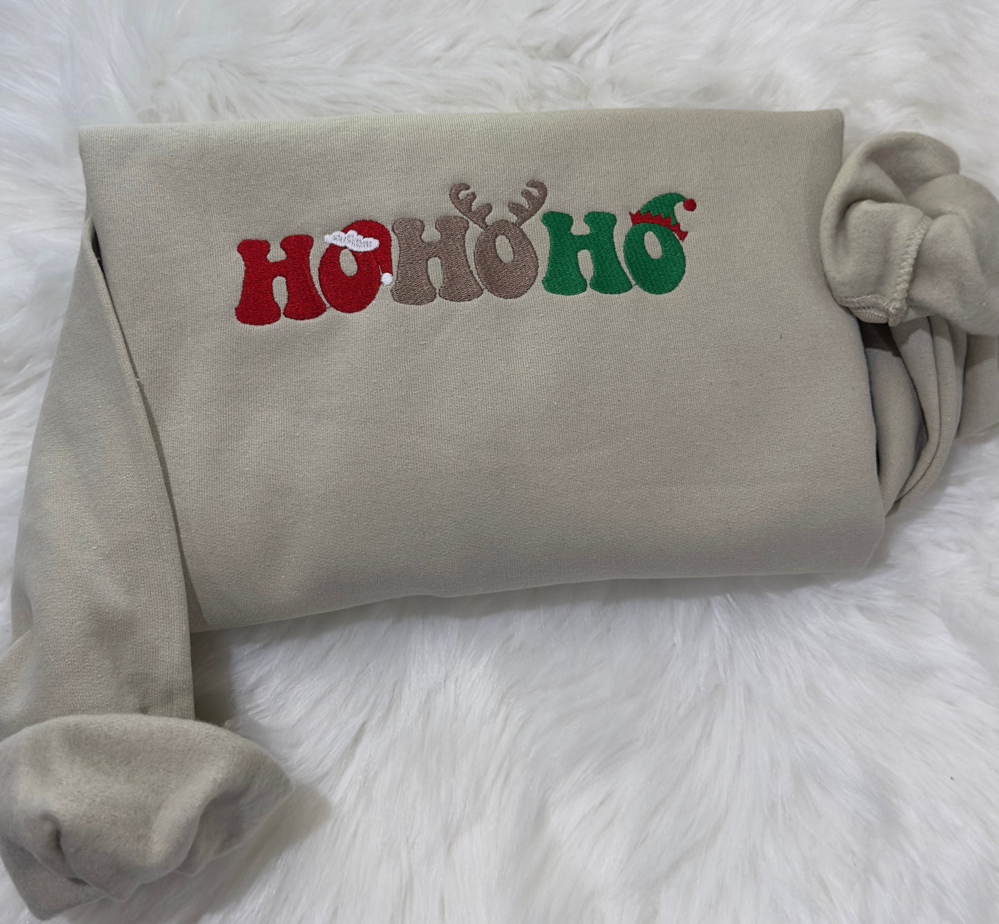 Ho Ho Ho Christmas sweatshirt/hoodie embroidered, Christmas embroidered sweatshirt, Vintage Christmas sweatshirt, Merry Christmas Gifts