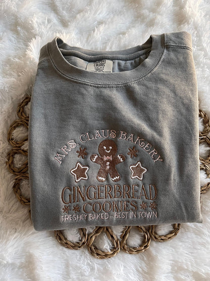 CHRISTMAS EMBROIDERED SWEATSHIRT Gingerbread Bakery Sweatshirt Christmas Gifts Gifts for Her Embroidered Gift Embroidered Christmas Gift