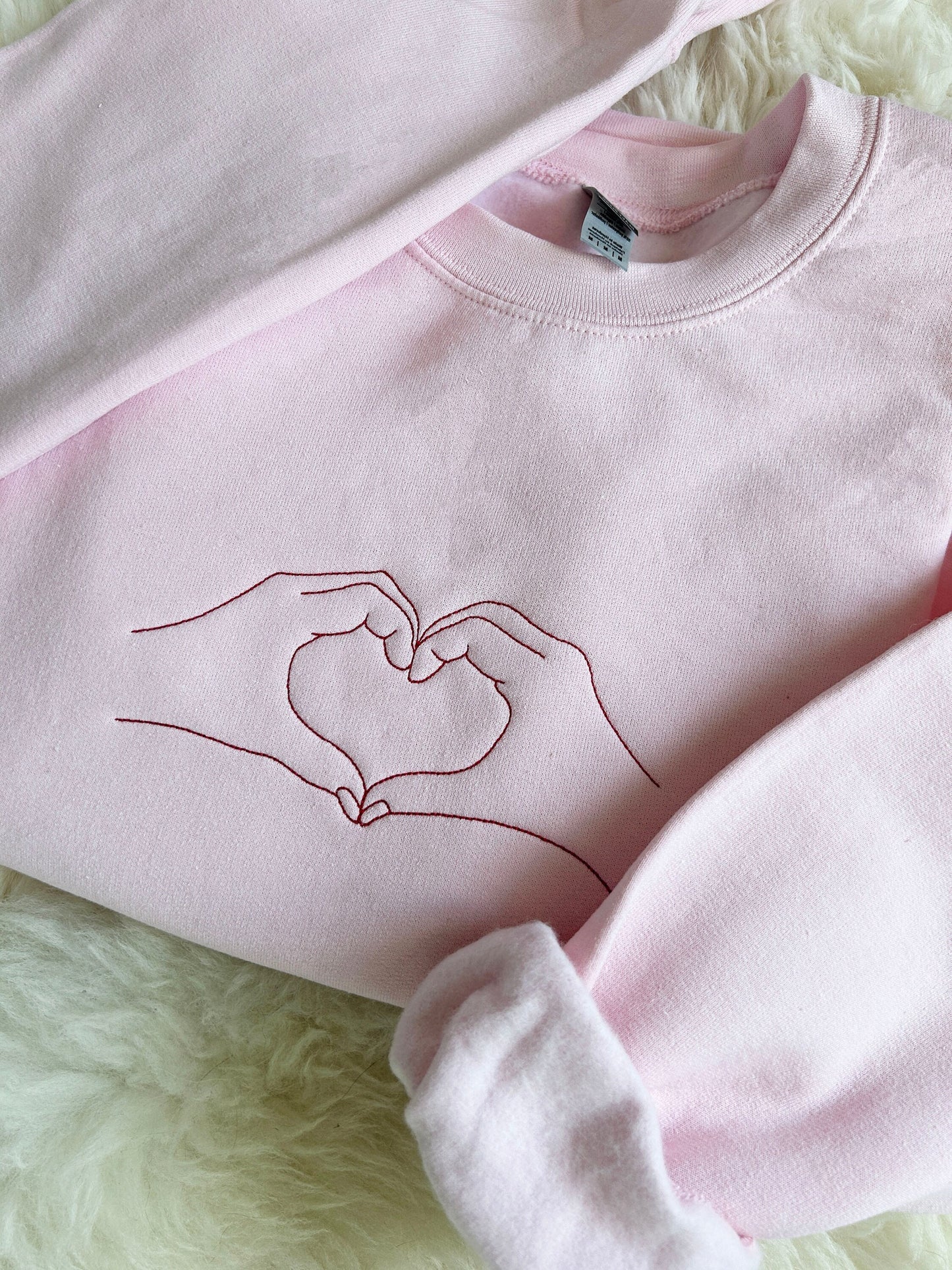 Embroidered Valentine's Day Sweatshirt, Embroidered Heart Crewneck Sweatshirt, Embroidered Minimal Sweater, Valentine's Day Gift