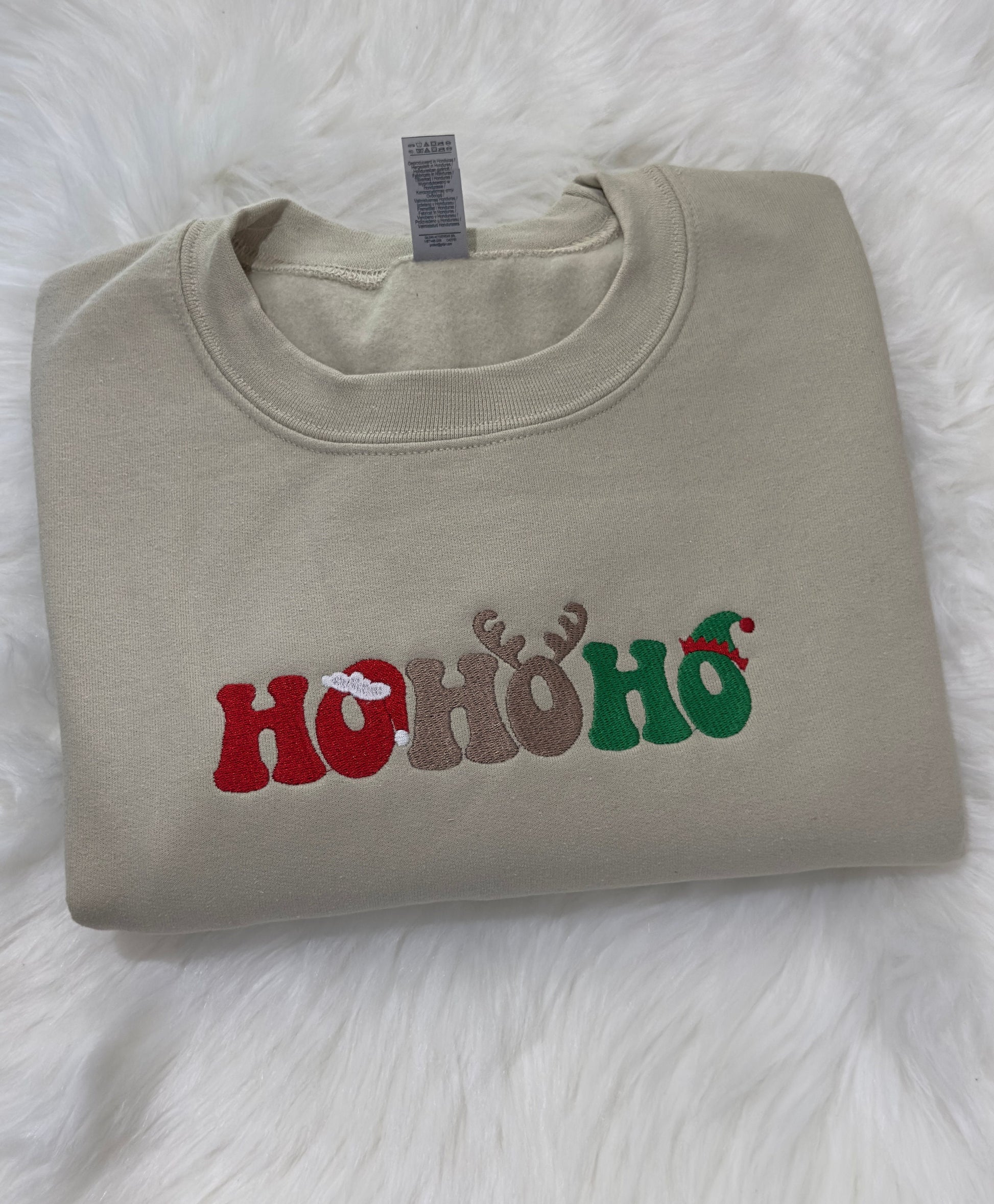 Ho Ho Ho Christmas sweatshirt/hoodie embroidered, Christmas embroidered sweatshirt, Vintage Christmas sweatshirt, Merry Christmas Gifts