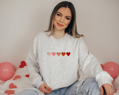 Embroidered Valentine Heart Sweatshirt, Cute Valentine Sweatshirts, Valentine Sweatshirts, Vintage Valentine Sweatshirt, Valentine Pullover