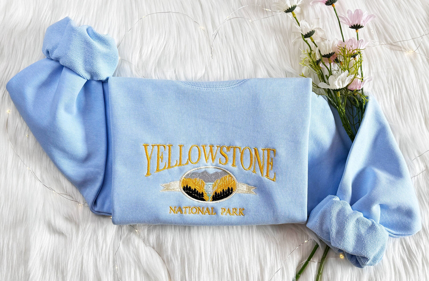 Embroidered Yellowstone National Park Sweatshirt or Embroidered Grand Canyon Hoodie - Montana T-shirt, Crew Neck Sweatshirt Embroidered Gift