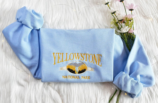 Embroidered Yellowstone National Park Sweatshirt or Embroidered Grand Canyon Hoodie - Montana T-shirt, Crew Neck Sweatshirt Embroidered Gift